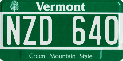 VT license plate NZD640