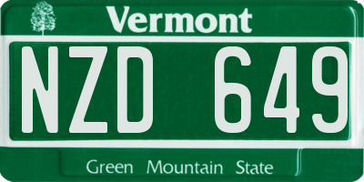 VT license plate NZD649