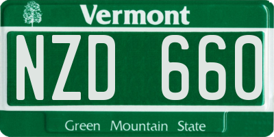 VT license plate NZD660