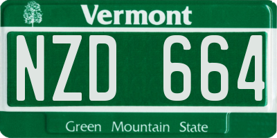 VT license plate NZD664