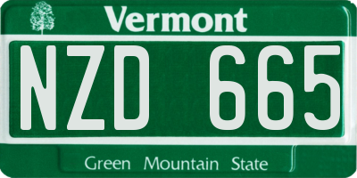 VT license plate NZD665