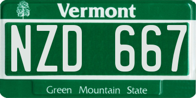 VT license plate NZD667