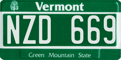 VT license plate NZD669