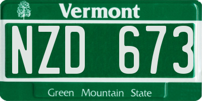 VT license plate NZD673
