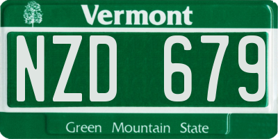 VT license plate NZD679