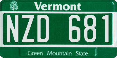 VT license plate NZD681