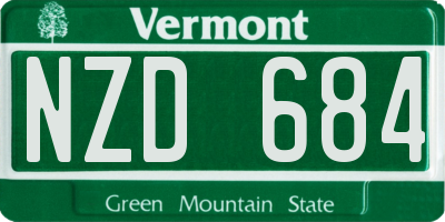 VT license plate NZD684