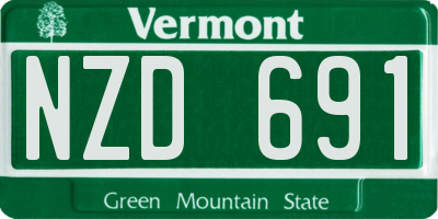 VT license plate NZD691