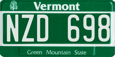 VT license plate NZD698