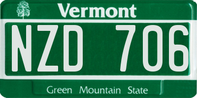 VT license plate NZD706