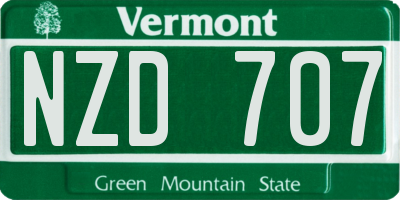 VT license plate NZD707
