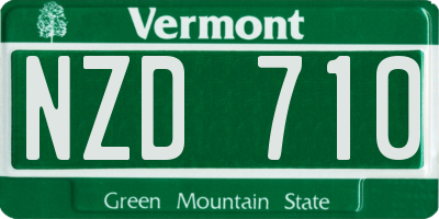 VT license plate NZD710