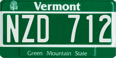 VT license plate NZD712