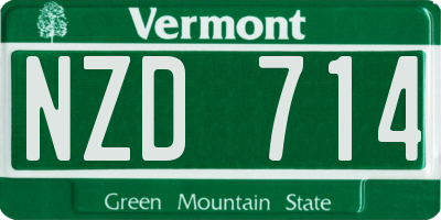 VT license plate NZD714