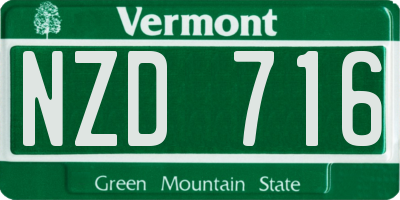 VT license plate NZD716