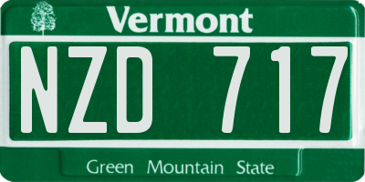 VT license plate NZD717