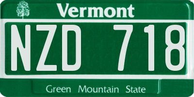 VT license plate NZD718