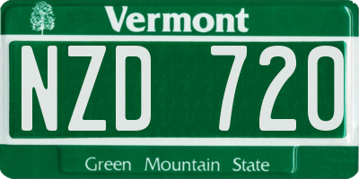 VT license plate NZD720