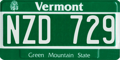 VT license plate NZD729
