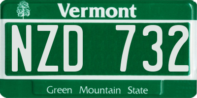 VT license plate NZD732