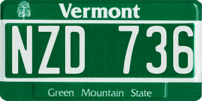 VT license plate NZD736