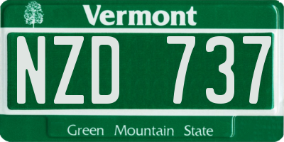 VT license plate NZD737
