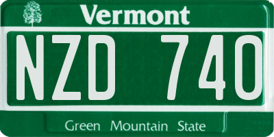 VT license plate NZD740