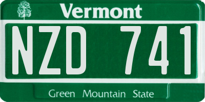 VT license plate NZD741