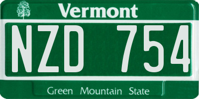 VT license plate NZD754