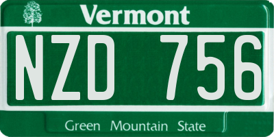 VT license plate NZD756