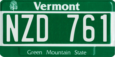 VT license plate NZD761