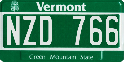 VT license plate NZD766
