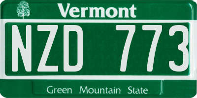 VT license plate NZD773