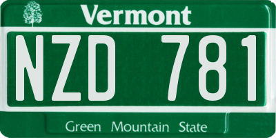 VT license plate NZD781