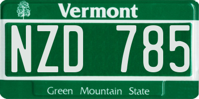 VT license plate NZD785
