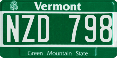 VT license plate NZD798