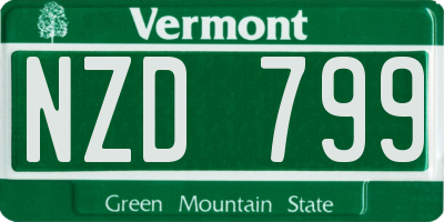 VT license plate NZD799