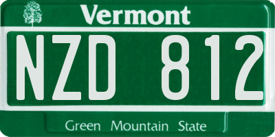 VT license plate NZD812