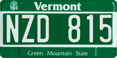 VT license plate NZD815