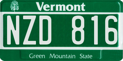 VT license plate NZD816