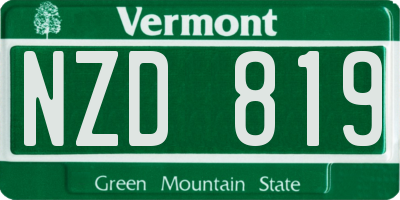 VT license plate NZD819