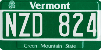 VT license plate NZD824