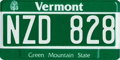 VT license plate NZD828