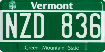 VT license plate NZD836