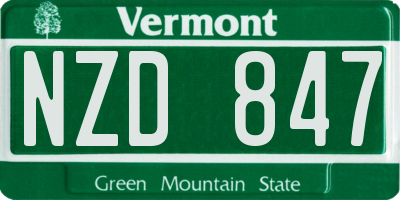 VT license plate NZD847