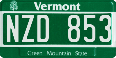 VT license plate NZD853