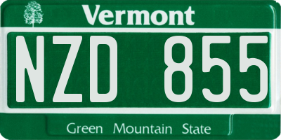 VT license plate NZD855