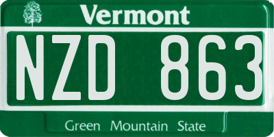 VT license plate NZD863