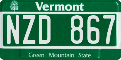 VT license plate NZD867