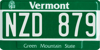 VT license plate NZD879